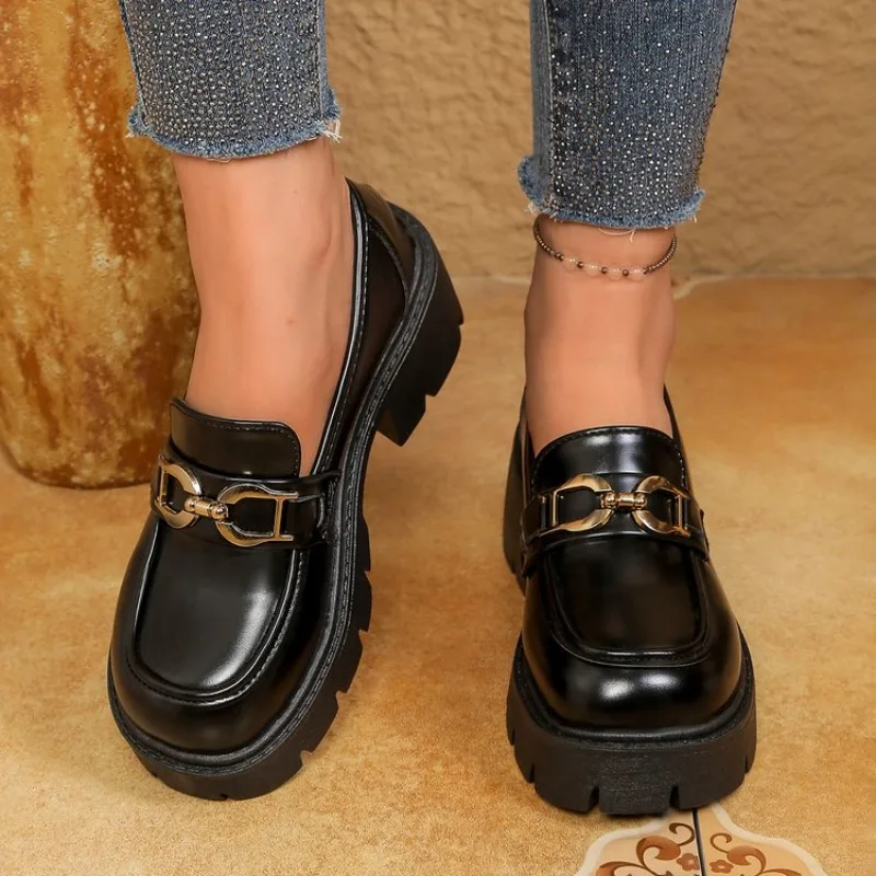 

Женская обувь больших размеров, летние и осенние женские туфли на платформе, лоферы, удобная рабочая обувь без шнуровки, повседневная обувь, размеры 35-42