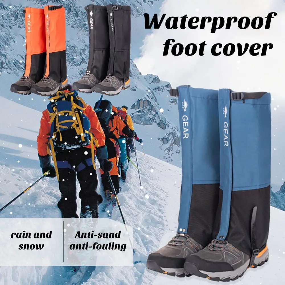 Waterproof Leg Gaiters Breathable Adjustable Leg Gaiters Water-resistant Snow Boot Guards with Fastener Tape for Camping Hiking