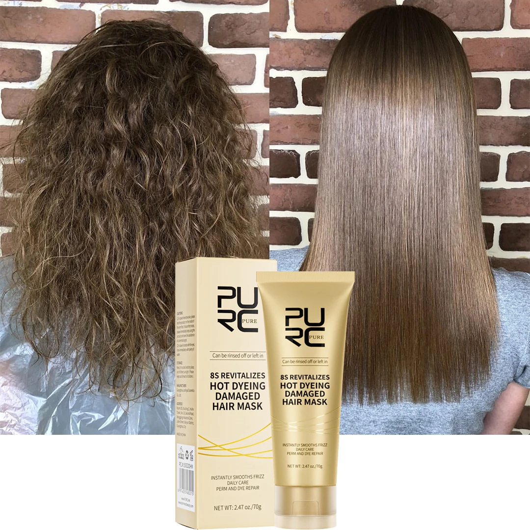 PURC Keratin Hair Mask Professional Straightening Smoothing Treatment 8 Seconds Soft Deep Repair Damaged Frizz Hair Care