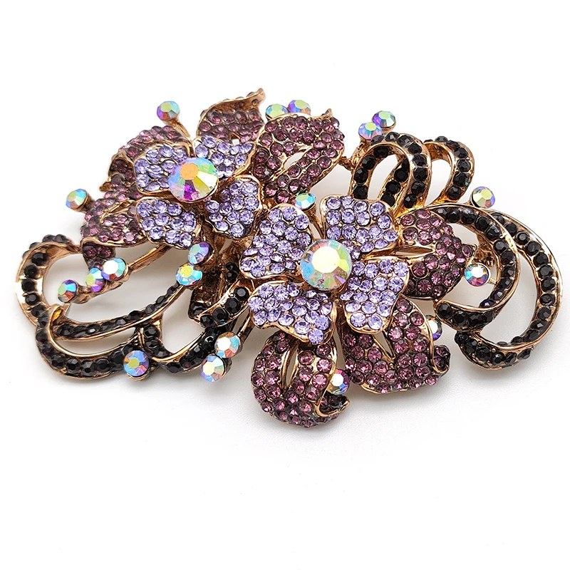 New Fashion High-end Fine Double Flower Visitor Gift Brooch Clothing Accessories Banquet Wedding Jewelry Brooches for Women