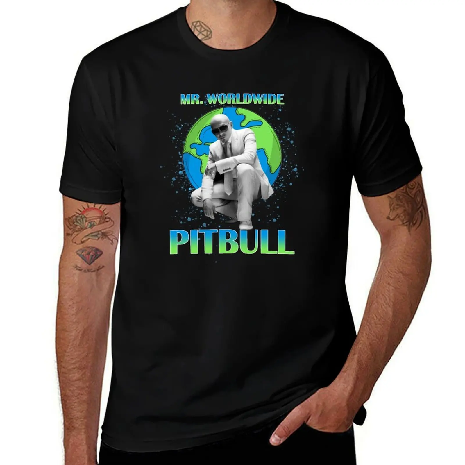 Pitbul Mr.Worldwide T-Shirt Fashion Casual Short Sleeve Top T-Shirt