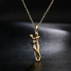Unique Geometric Design Pendant Necklaces For Women Girls,Delicate Silver Gold Colour Accessories, Stainless Steel Chain Jewelry