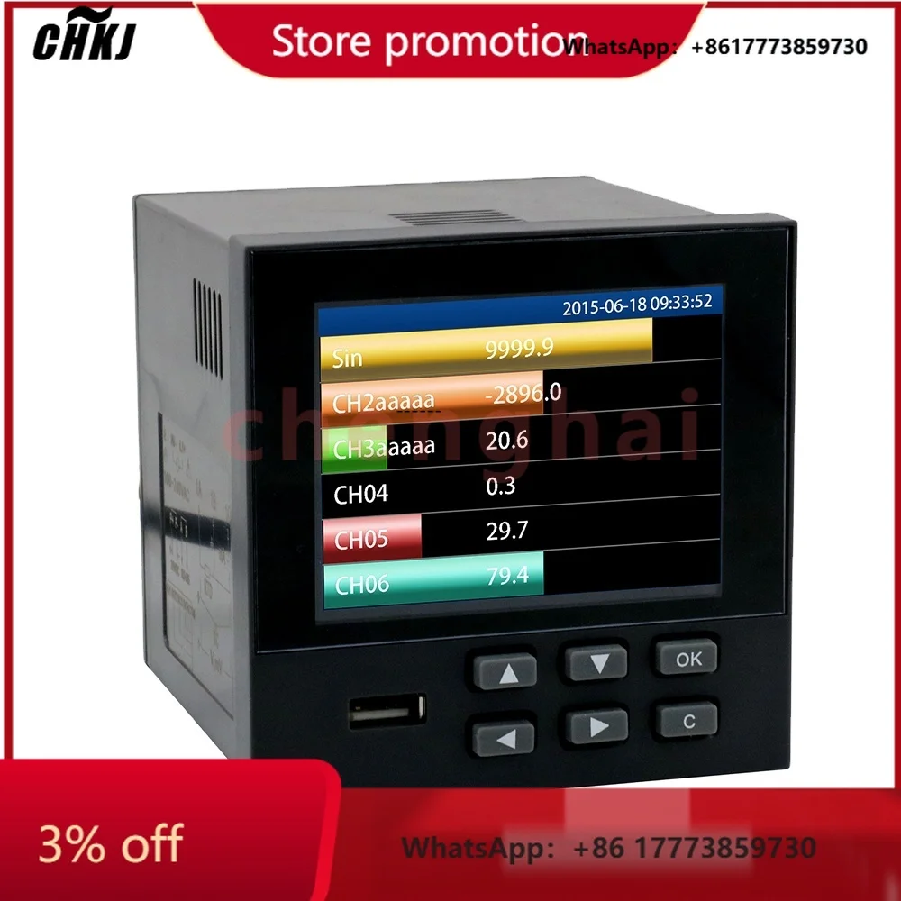 

CHKJ-2025NEW4-Channel RS485 Temperature Data Logger Paperless Recorder With LCD Display OEM Customizable