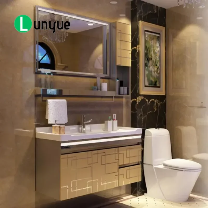 Modern Bathroom Cabinet Sink Laundry Utility Sink Vanity Storage Organizer for Home Apartment Washroom Durable Space Saving