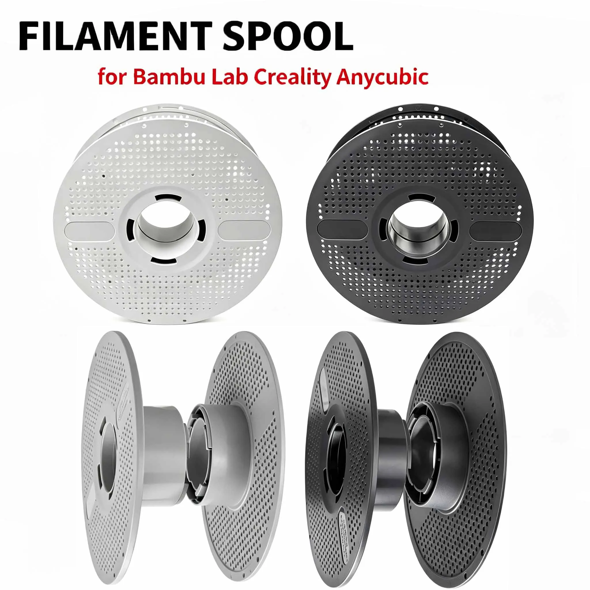 Reusable Removable 3D Printing Filament Spool, High Temp Refill Roll Spool Compatible with Bambu Lab Creality Anycubic