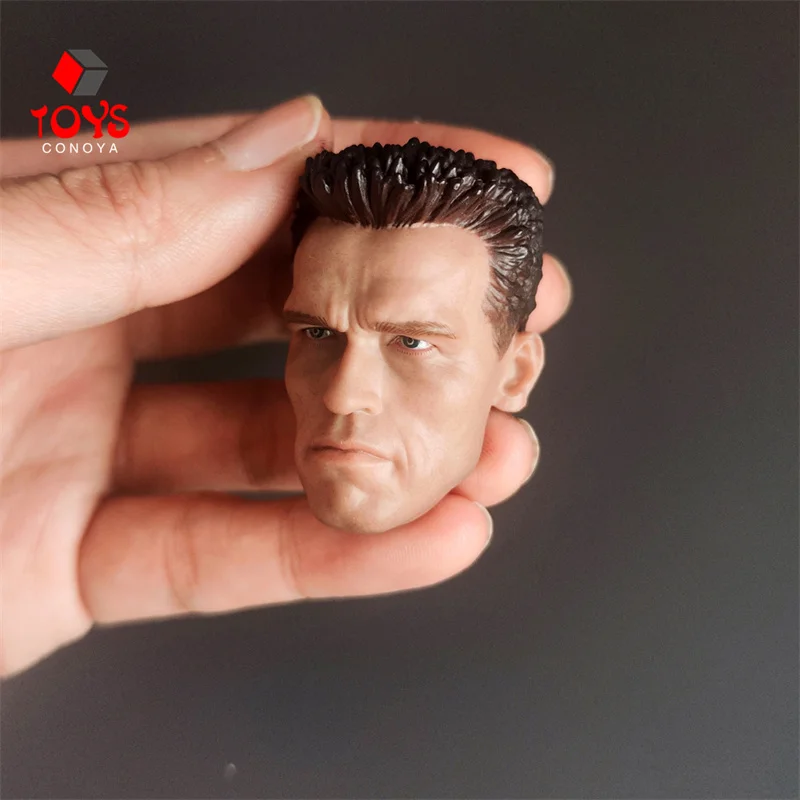 1/6 T800 Arnold Schwarzenegger Camouflage Painted Head Sculpt Carving Model Fit 12\'\' Male Soldier Action Figure Body Dolls