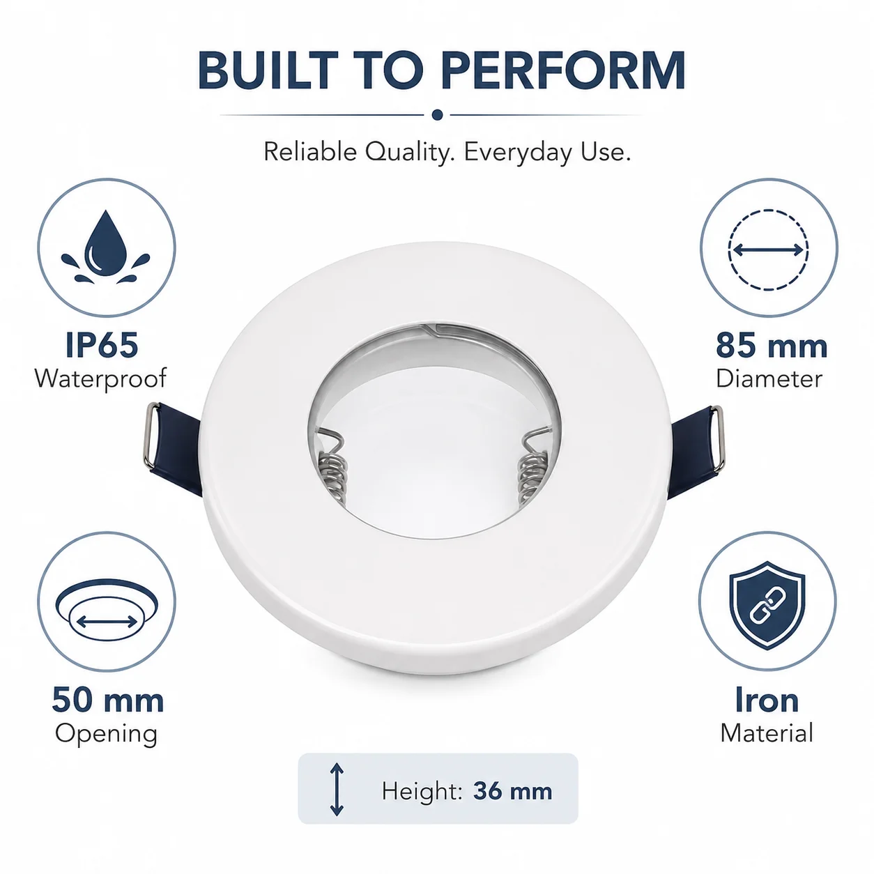 JOYINLED 1/4/6/10 PCS LED Recessed Spotlights, IP65 for Bathroom, Kitchen, LED MR16 GU10 Mounting Frame Ceiling Spot White Round