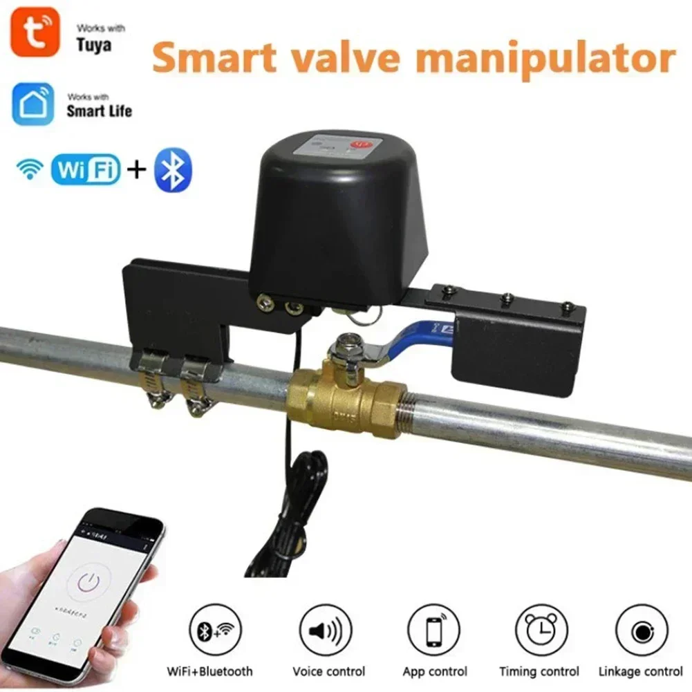 Tuya WiFi Gas Water Heater Valve Open Valve Manipulator Control Home Automatically Shut-Off Gas Controller Work With Alexa