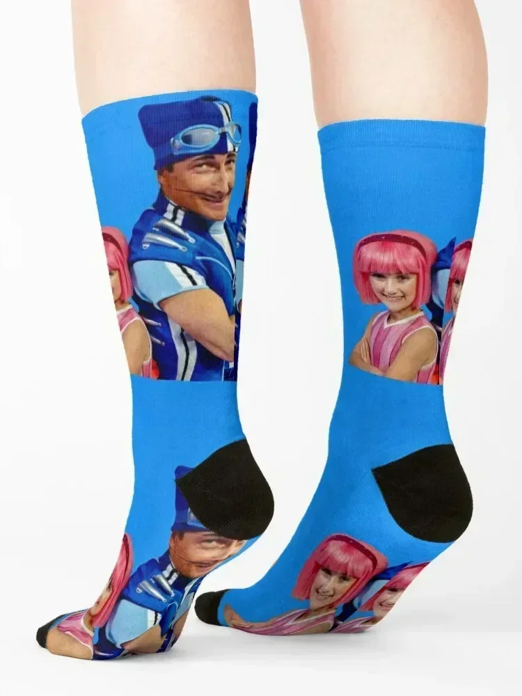 LazyTown: Stephanie & Sportacus Duo Design Socks professional running golf custom essential Socks For Girls Men's