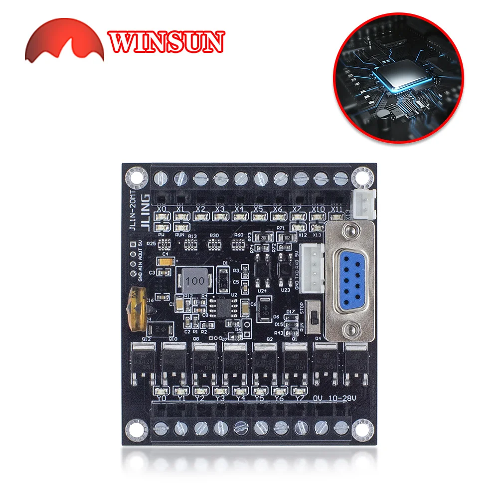 FX1N-20MT 10-28V Range DC12V/24V Transistor Delay Module With Base 2K Pulse output optional USB to TTL programming cable