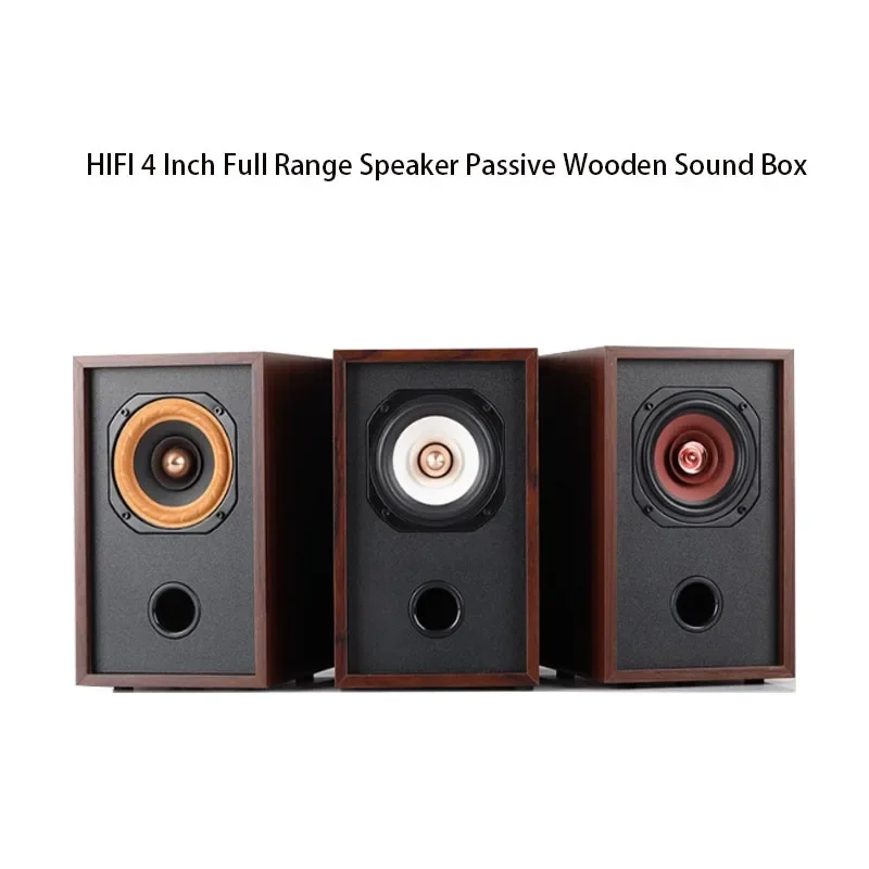 Home Theater Bookshelf Amplifier Loudspeakers HIFI 4 Inch Full Range Speaker 4 8 Ohm Passive Wooden Sound Box Speakers