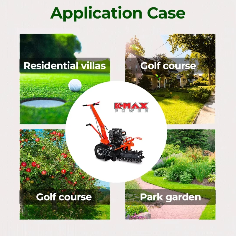 Customized K-maxpower 15HP Max Depth 600mm EPA EU5 Portable Walking 600mm Zanjadora Biocipcatore Mini Chain Trencher