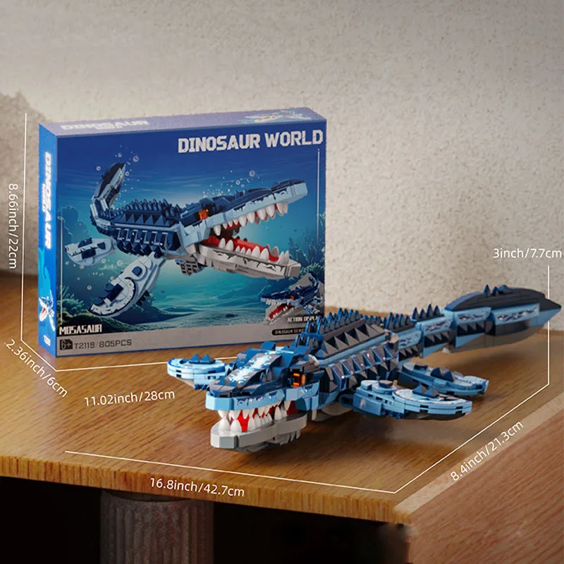 

New building block toy mosasaur building block dinosaur toy puzzle assembly model