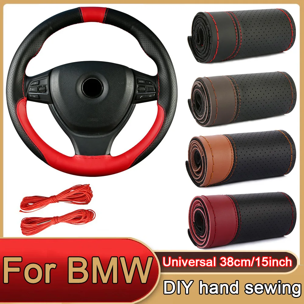 New Car Steering Wheel Covers Braid DIY 38cm Soft Pu Leather Car Covers For BMW F30 F31 F32 F34 F20 F21 F07 F10 3 5 Series X1 X3