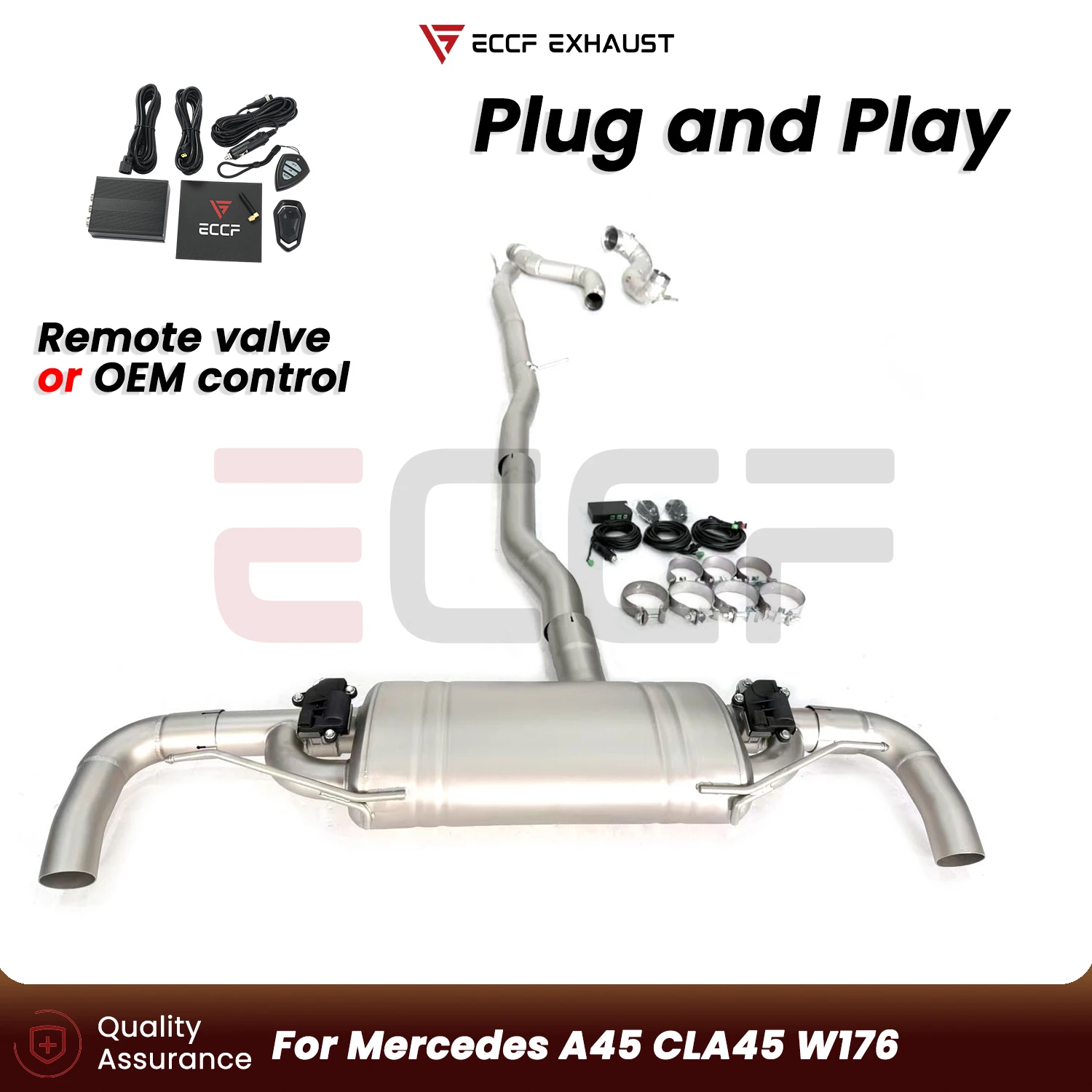 

Sporty Stainless steel Complete exhaust system FOR Mercedes A45 CLA45 W176 Plug and Play Performance Upgrade