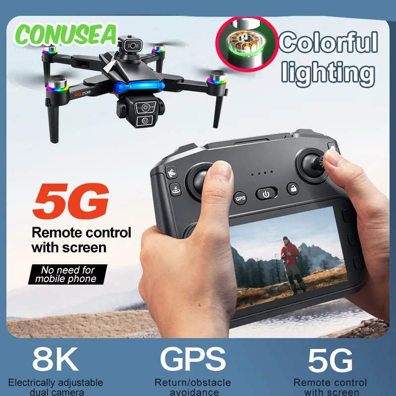 

Rg706Max Gps Drone 8K Professional Quadcopter 5G Wifi Fpv Drones Brushless Motor Obstacle Avoidance Aerial Photography Dron Toys