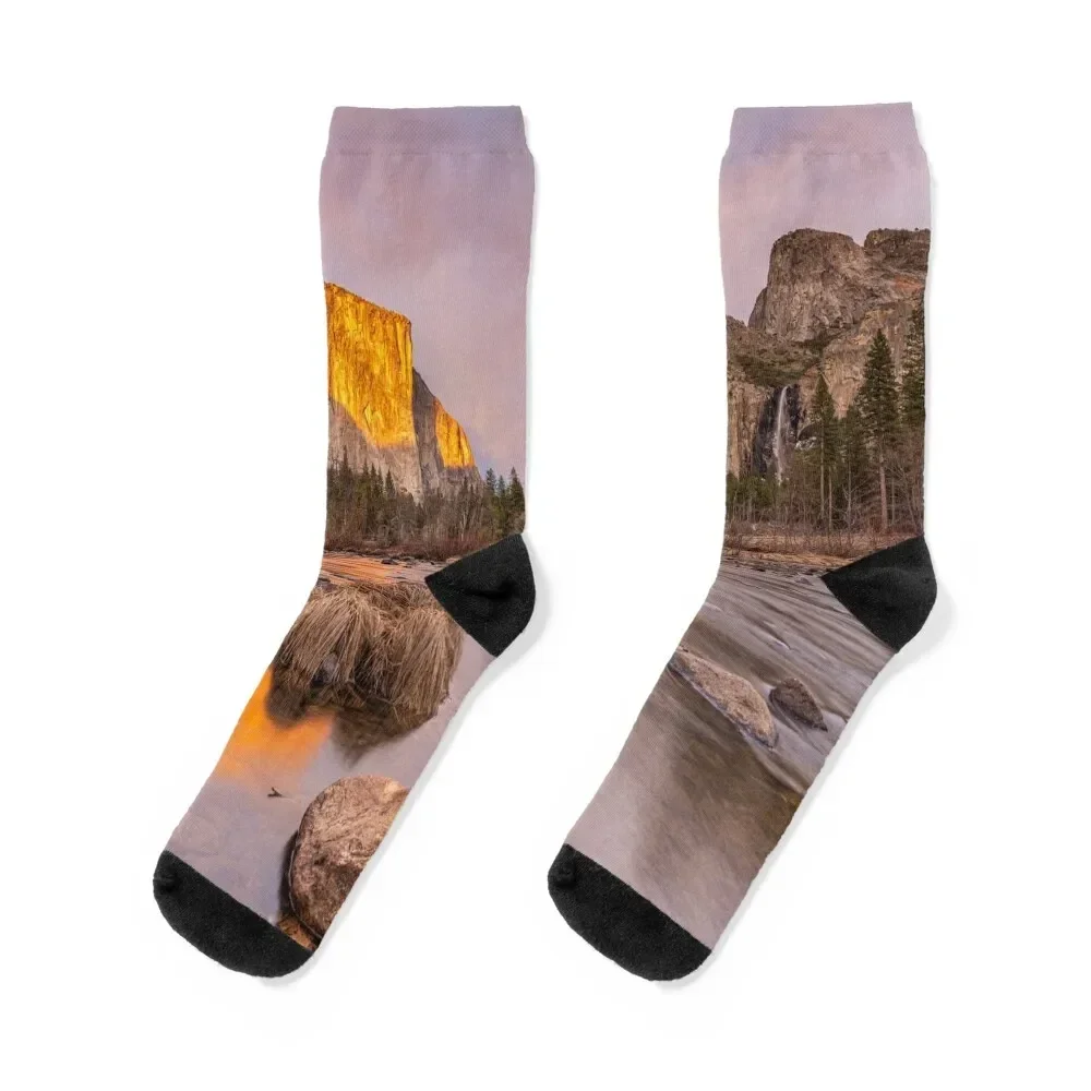 

Sunset in Yosemite Valley Socks cute hip hop winter Crossfit Socks Man Women's