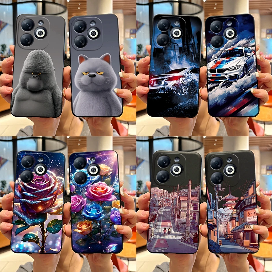 Beautiful Painting Phone Case For Infinix Smart 8 X6525 Clear Phone Cover For Infinix Smart 8 X6525  Cute Soft Shockproof Bumper