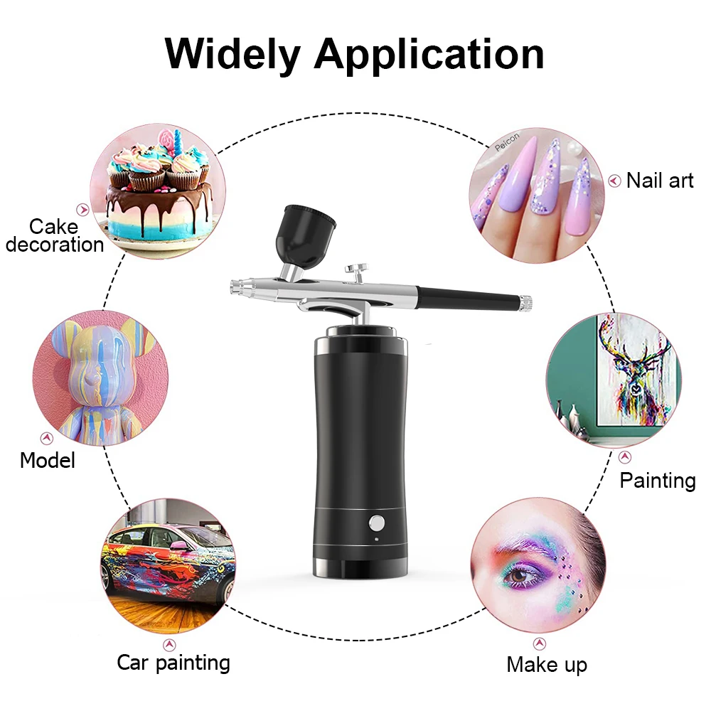 Airbrush Nail with Compressor Portable Nails Spray Air Brush for Nails Art Painting Model Crafts Airbrush Nails with Compressor