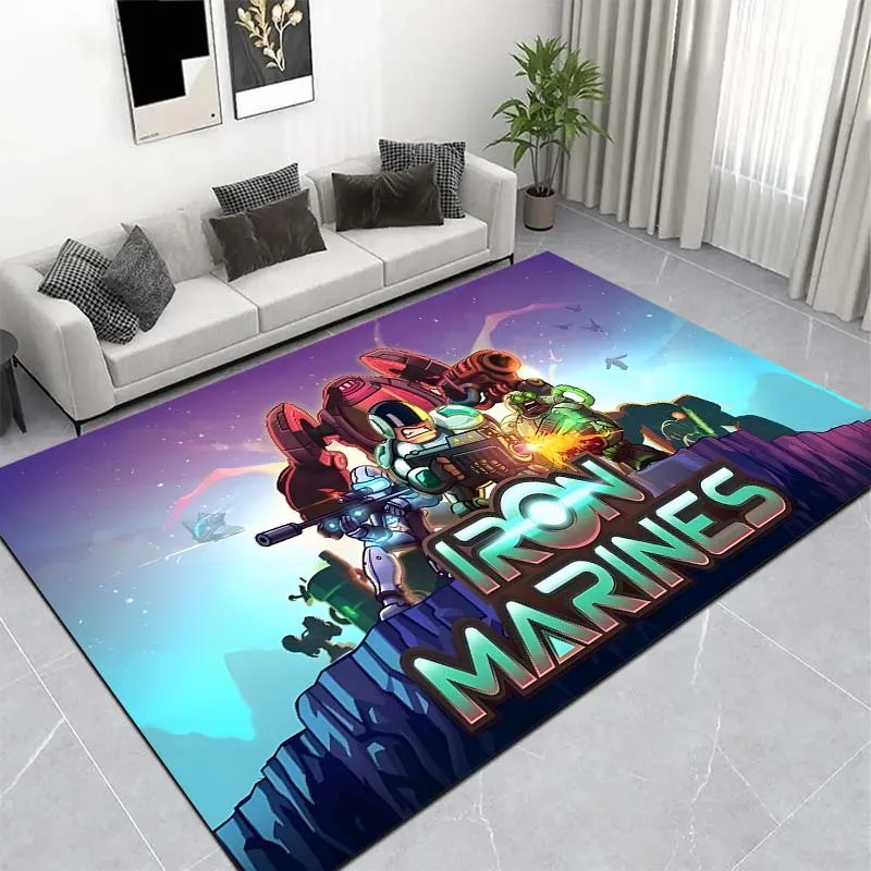 15 Size Iron M-Marines Invasion Pattern Rug Carpet for Living Room Bathroom Mat Creative Doormat Carpet for Bedroom Home Decor