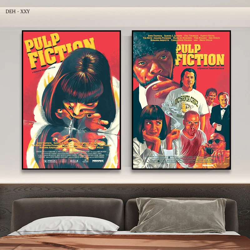 Movie Pulp Fiction Posters Canvas Painting Mia Wallace Vintage Film Character Wall Art Picture for Modern Home Living Room Decor