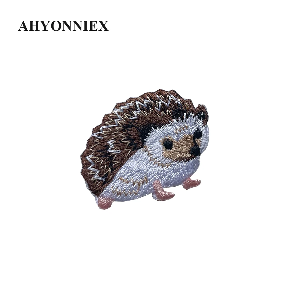 Cute Hedgehog Patch Embroidery Sticker Iron on Patches for Clothing Applique Embroidery DIY Clothing Accessories