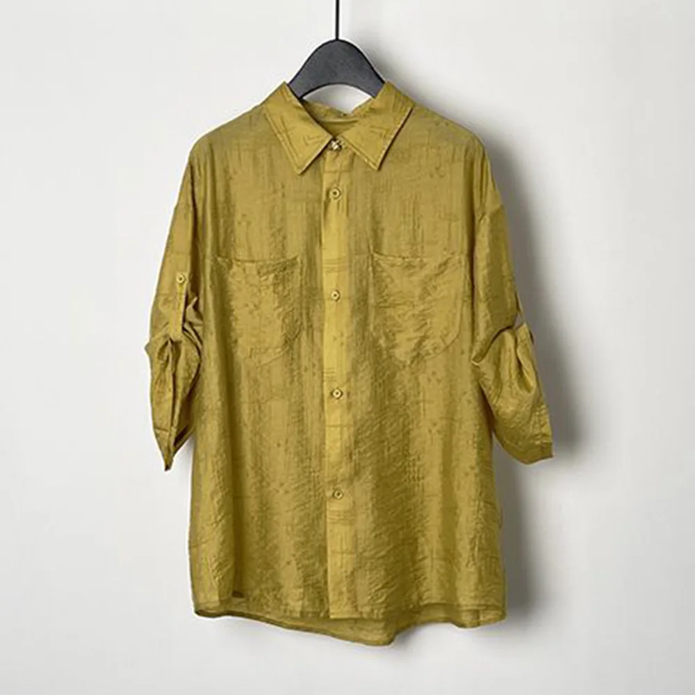 Mens Shirt Thin Sun Protection Casual Basic Shirt Summer Couple Breathable Casual Solid Color Simple Tops Men'S Clothing 2024
