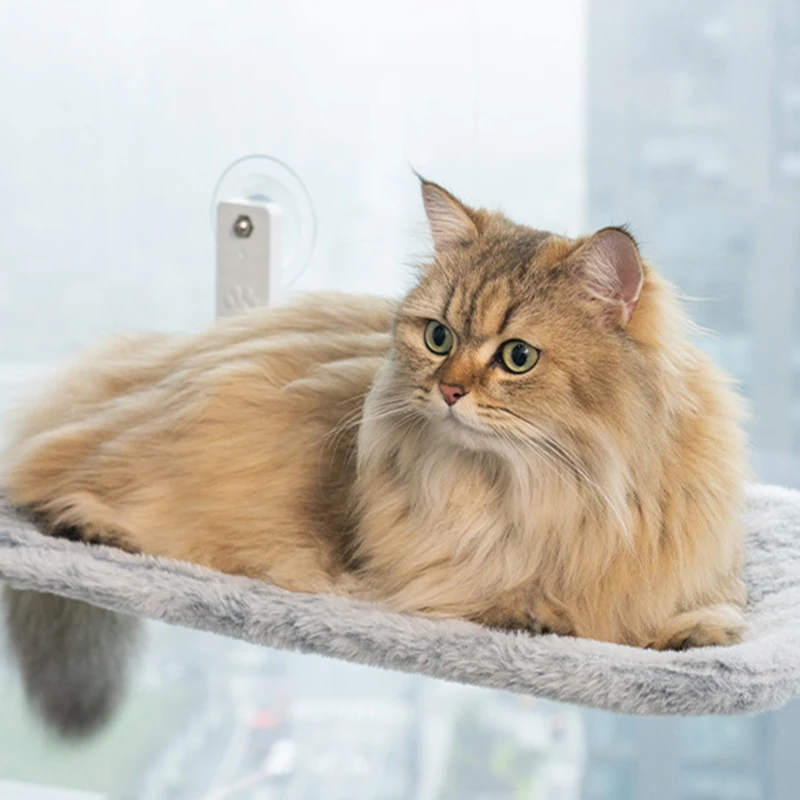 New Foldable Balcony Cat Hammock Cat Bed Strong Suction Cup Cat Hanging Window Hammock Fat Cat Nest Plush Sleeping Cushion