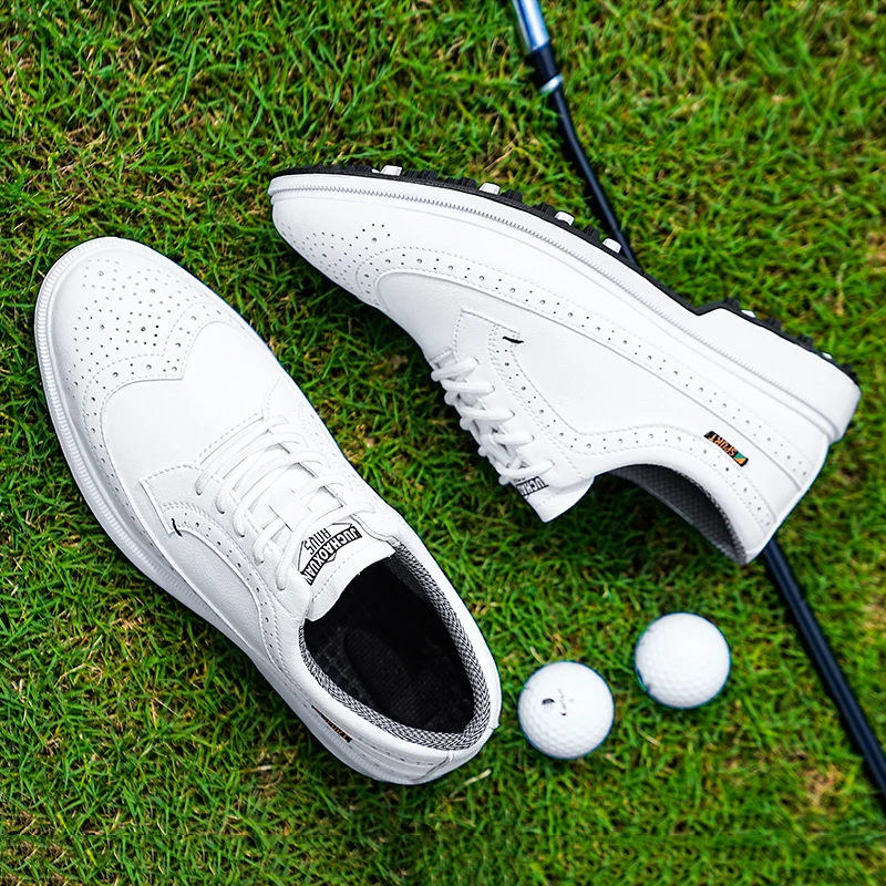 Fashion Men Golf Shoes Leather High-Quality Sports Shoes Non-Slip Waterproof Golf Professional Training Shoes Large Size 39-47