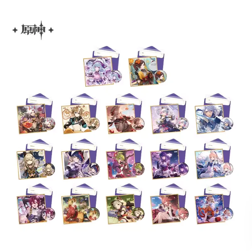 2025 аниме Genshin Impact Destined Day Series, костюм Inazuma City Arataki Itto Chiori Gorou, значок из цветной бумаги, набор букв, подарок
