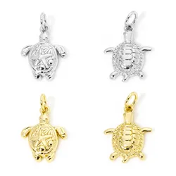 1pc New Brass Charms Gold Color Ocean Sea Turtle Tortoise Animal Pendant DIY Necklace Earrings For Women Men Jewelry Findings