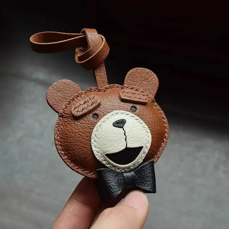 Cute Unique Sheepskin Handmade Cute Bear Key Chain Pendant Handbag Crossbody Bag Pendant Girl\'S Gift Birthday Gift Lovely