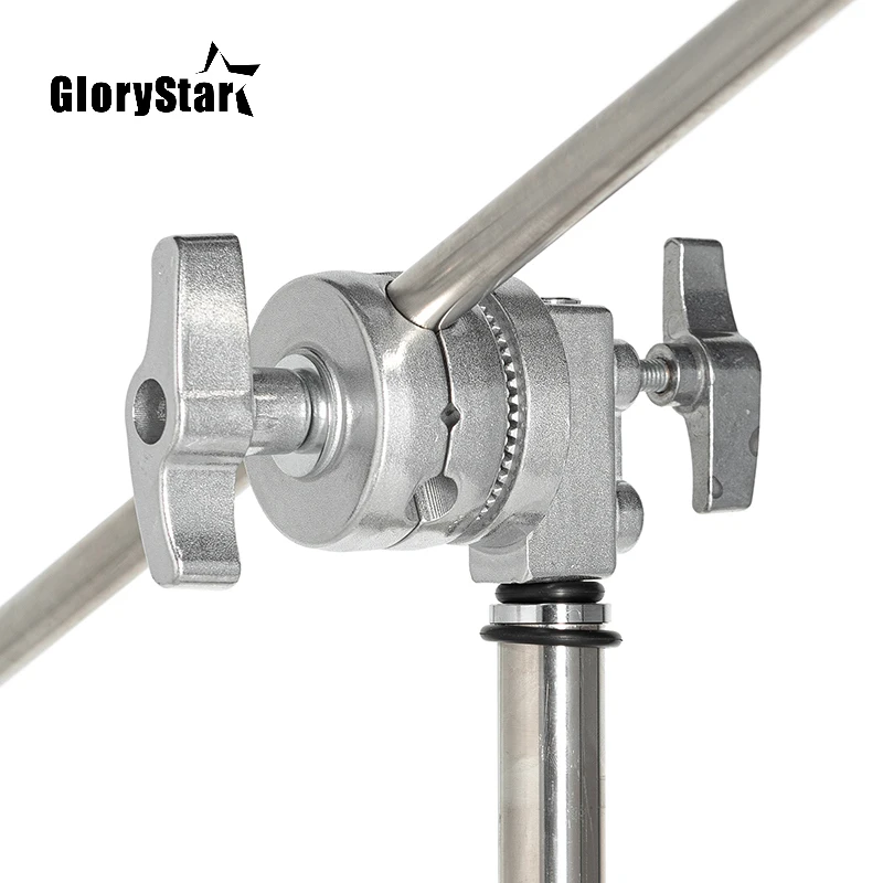 Heavy Duty Stainless Steel Video Stand Grip Head for Light Stand C-Light Stand Silver