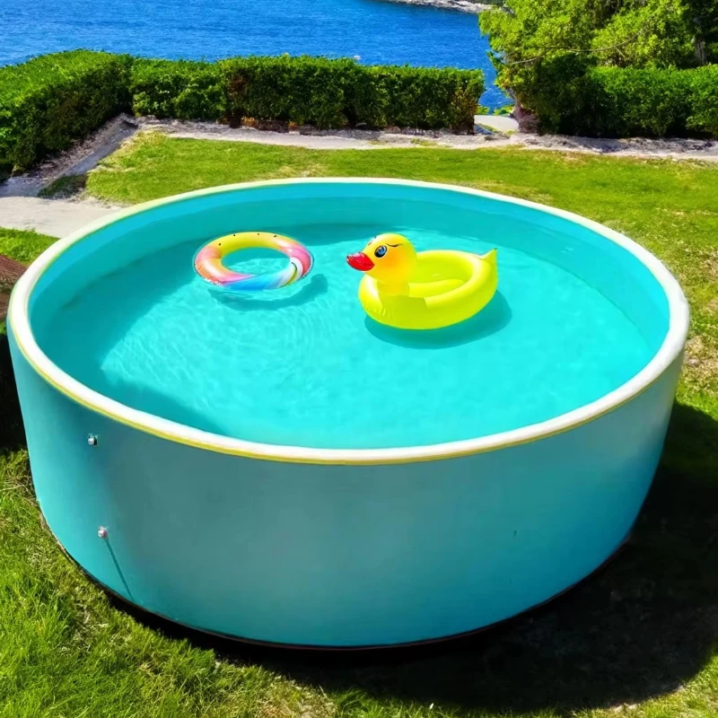 

Large customizable drop needle inflatable above-ground swimming pool High quality construction swimming pool with filter pump