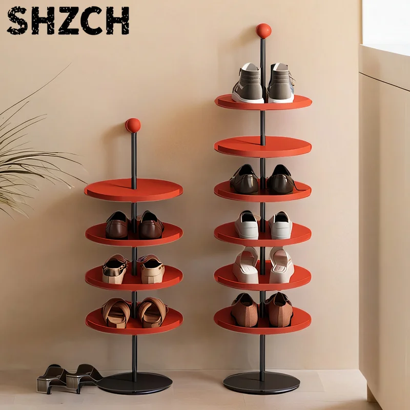 Creative Iron Shoe Rack Entry Inclined Shoe Cabinet Doorway Multi-layer Shoes Storage Landing Designer Style Footwear Organizer