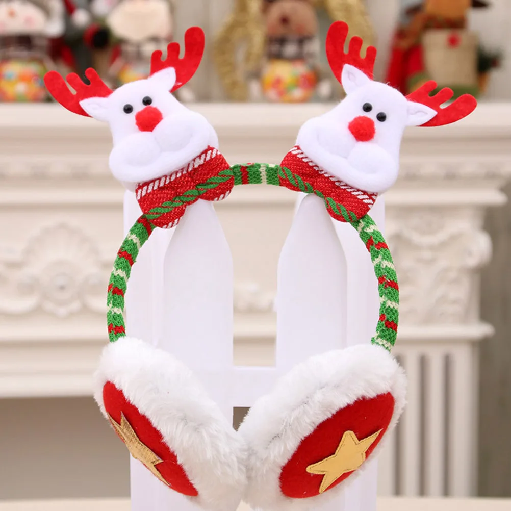 

2 Pcs Christmas Headband Ear Muffs Kids Winter for Cartoon Earmuff Accessories Child