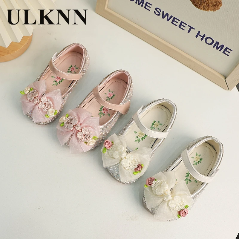 

Autumn Princess Shoes New Girl's Low-top Sequin Leather Shoes Children Non-slip Shallow Mouth Single Shoes Fashion Butterfly