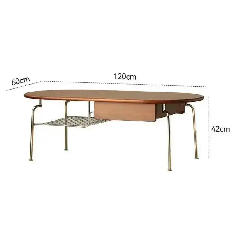 Design Oval Coffee Table Living Room Minimalist Nordic Decor Coffee Table Drawers Storage Table Basse De Salon Furniture