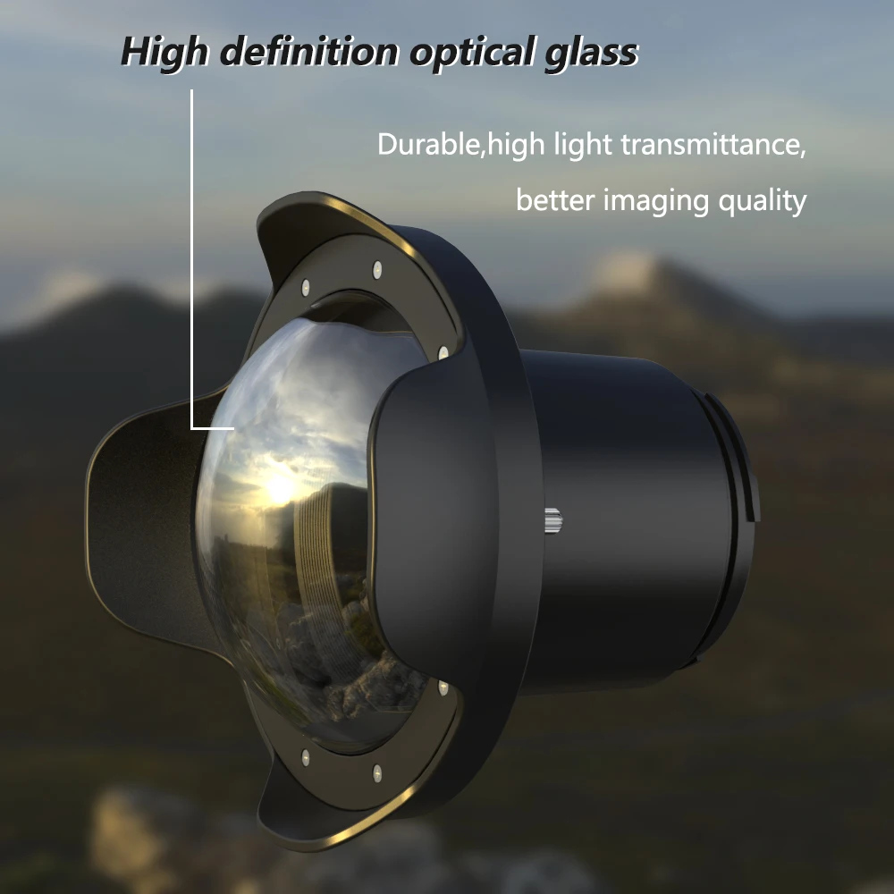 6 "منفذ قبة زجاجية بصرية لسوني كانون نيكون فوجي فيلم باناسونيك سيفروغس كاميرا مقاومة للماء الإسكان تحت الماء عين السمكة