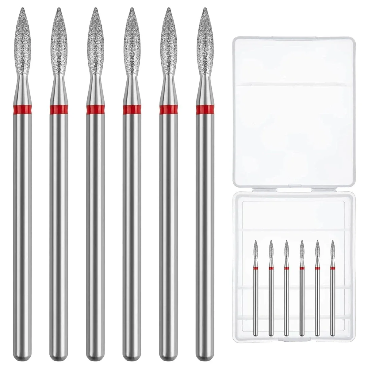 

6pcs/SET Nail Dill Bits Diamond Milling Cutter for Manicure 3/32" Burr Electric Nail File Cuticle Remover Tool