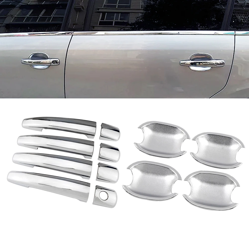 For Peugeot 207 CC 2006-2014 ABS Car Styling Chrome Side Door Handle Cover Trim & Door Bowl Cover 2007 2008 2009 2010 2011 2012