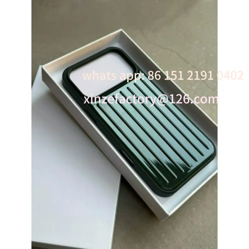 Customizable Luxury 3D for iPhone 17 Pro Max & 17Pro Shockproof Magnetic Case Aluminum Alloy  Minimalist Suitcase Striped Phone