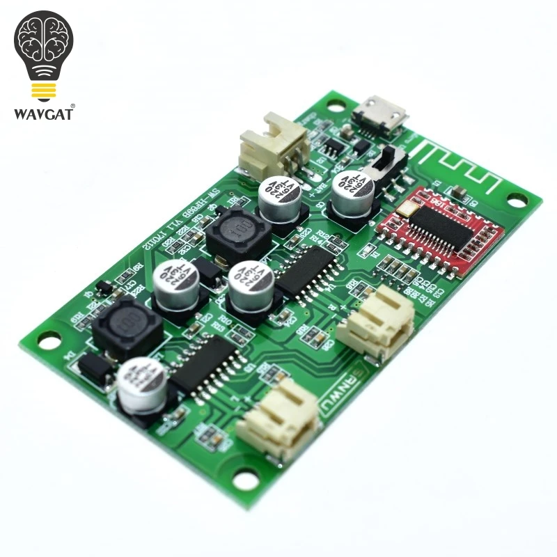 1pcs DC 5V 6W X 6W 2 Channel Stereo Bluetooth Amplifier Board Lithium Battery Powered for Speakers Loudspeaker Box Modified