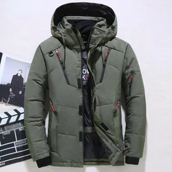 -20 gradi piumino uomo inverno parka uomo piumino d'anatra bianco con cappuccio Outdoor spesso caldo imbottito cappotto da neve Oversize M-4XL