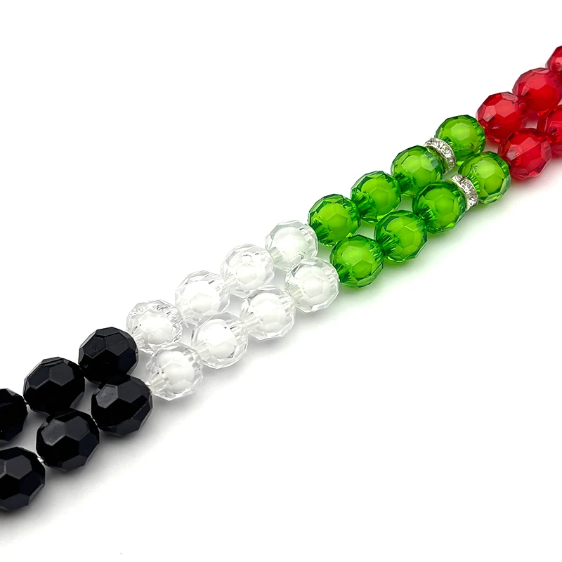 33Pcs Islamic Tabiha Prayer Beads Car Pendant For Women Men Green Red Tassel Worship Allah God Muslim Keychain Jewelry Gifts view 3