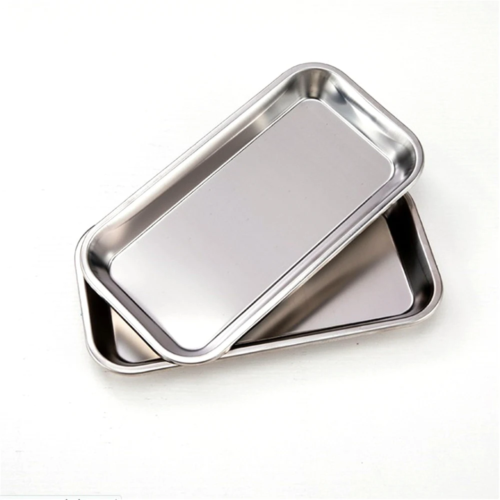 1PC Nail Art Equipment Plate Stainless Steel Doctor Surgical Dental Tray Cosmetic Storage Tray False Nails Dish Supplies Tools