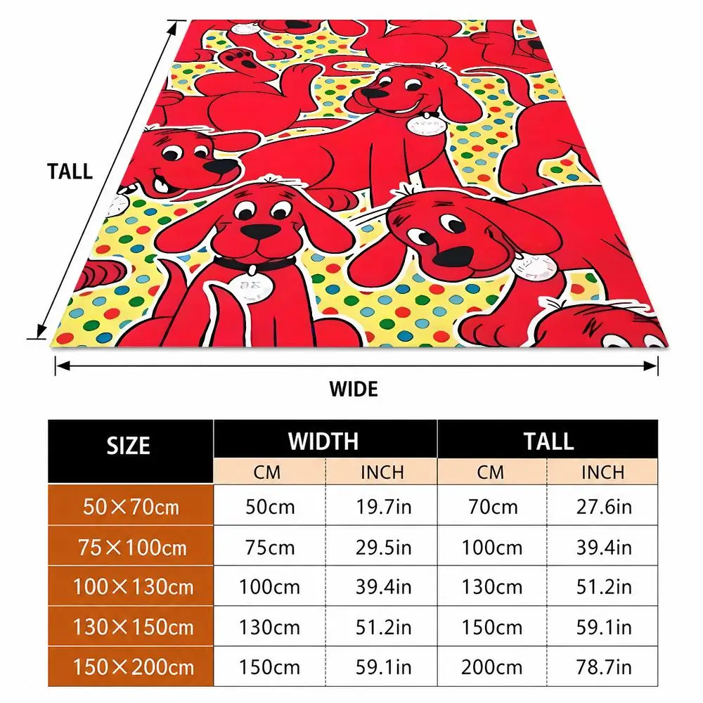 Kids C-Clifford The Big Red Dog Gift Throw Soft Flannel Throw Blanket for Couch Bed Sofa Warm Cozy Lightweight All Season view 6