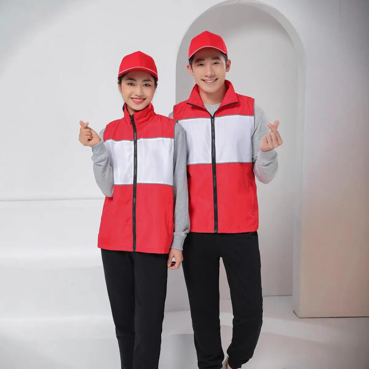 Sleeveless Workwear Vest Personalized Customization Print Logo Photography Multiple Pockets Workers Advertising Campaign Jacket