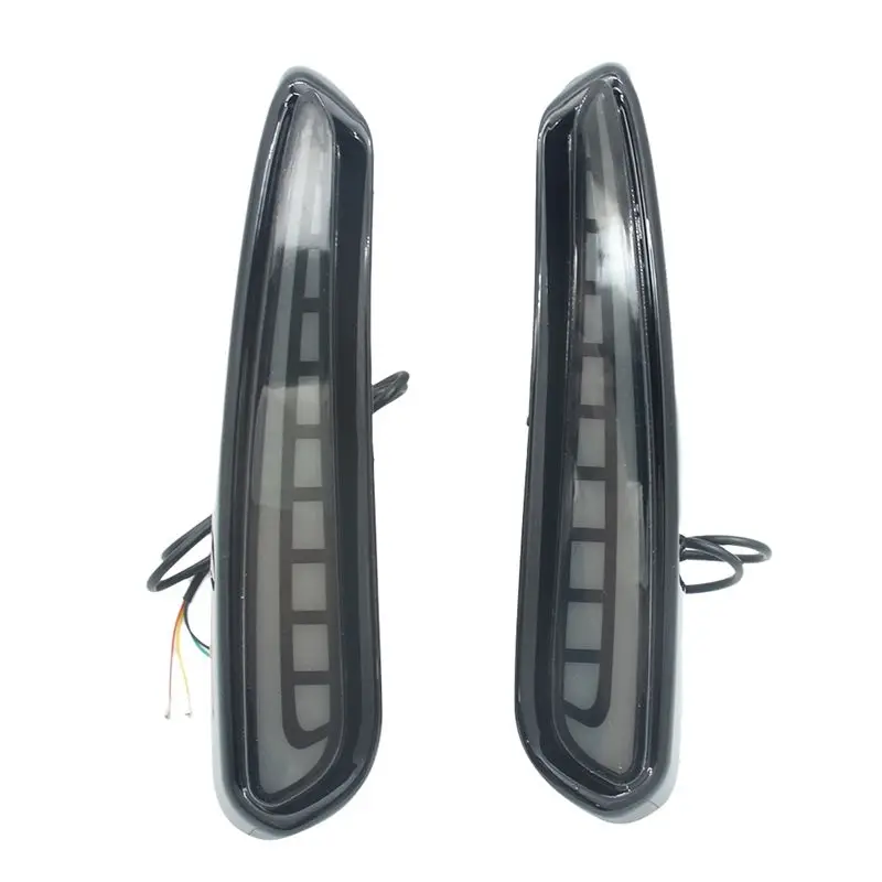 

Top!-Rear Bumper Brake Light Turn Signal Lamp Tail Lights For Honda Civic Type R Black