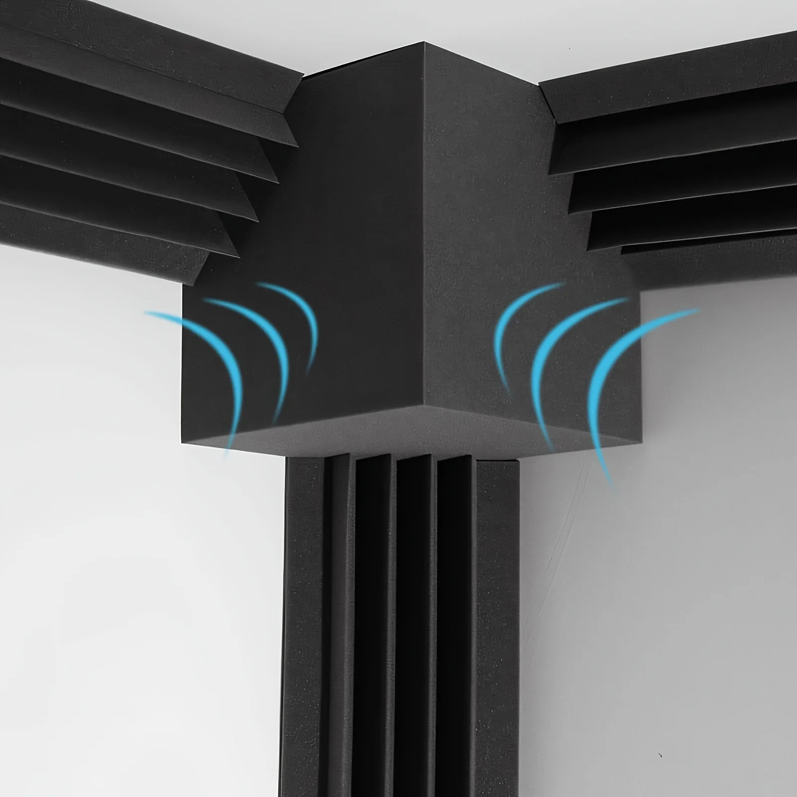 4Pcs Black Acoustic Foam Corner Bass Traps 20×20×20cm, Sound Insulation Foam for Recording Studios, Music Rooms
